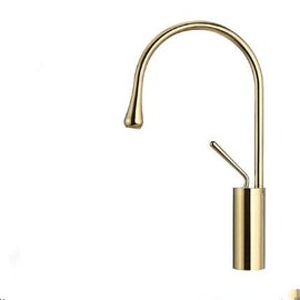 NDZZQBPGO Bathroom Faucet Grey Basin Faucet Hot Cold Brushed Gold Sink Faucet Brass Faucet Kitchen Faucet Swivel Sink Water Crane(Middle Gold)