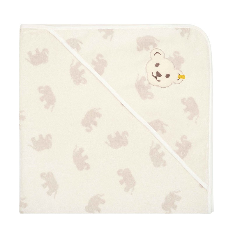 Steiff Elefäntle Hooded Bath Towel, Cloud dancer