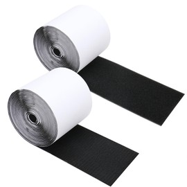 4.4 " X 10 Feet Heavy Duty Strips with Adhesive, Nylon Strips Tape Roll, Prevent Couch Cushions, Patio Cushions, Carpets, Mattresses Sliding, Picture Wall Hanging, No Punching Wall Mounting, Black