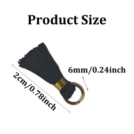 pson 125Pcs Black Mini Crafting Tassels with Golden Jump Ring, 2cm/0.78” Tiny Tassels for Jewelry Making, Earring Accessories, DIY Crafts, Decorations