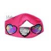 Ribbed Baby Headband with Three Colorful Sequin Hearts - Hot