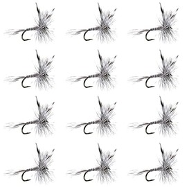 The Fly Fishing Place Mosquito Classic Trout Dry Fly Fishing Flies - Set of 12 Flies Size 16 - One Dozen