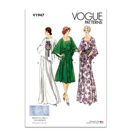Vogue Patterns V1947Y5 Ladies Vintage 1970s Y5 Evening Dress (18-20-22-26)