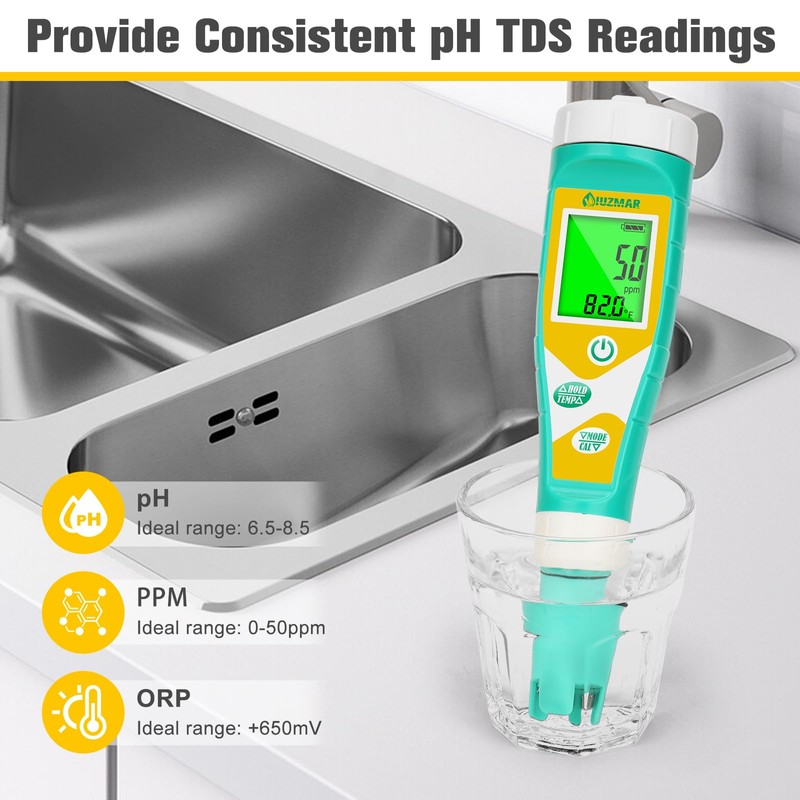 UIUZMAR Pool Salt pH Tester Upgrade pH and ORP Meter