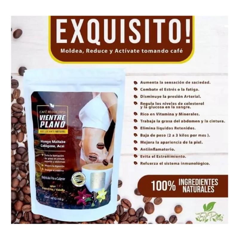 Café Vientre Plano Capuchino Vainilla 150grs Fit Plus