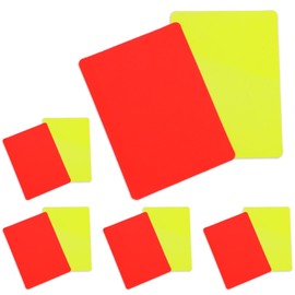 Peysaitr Pack of 5 Football Referee Cards, Red and Yellow Disciplinary Cards, Heavy Duty PVC Referee Tool for Football Matches for Competition