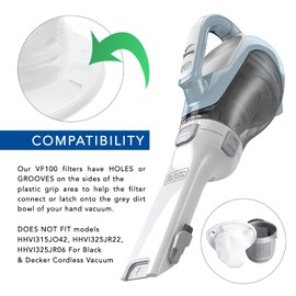 MaximalPower Replacement Vacuum Filter for Black & Decker Hand Vacuum Cordless - VF110 - for Vacuum Cleaning and Floor Care (1 Pack + Brush)