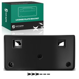 YHTAUTO Front License Plate Frame w/Hardware Compatible with Volkswagen Jetta 2015-2018, Plastic Black Bumper License Plate Bracket, No Drill Licence Plate Holder
