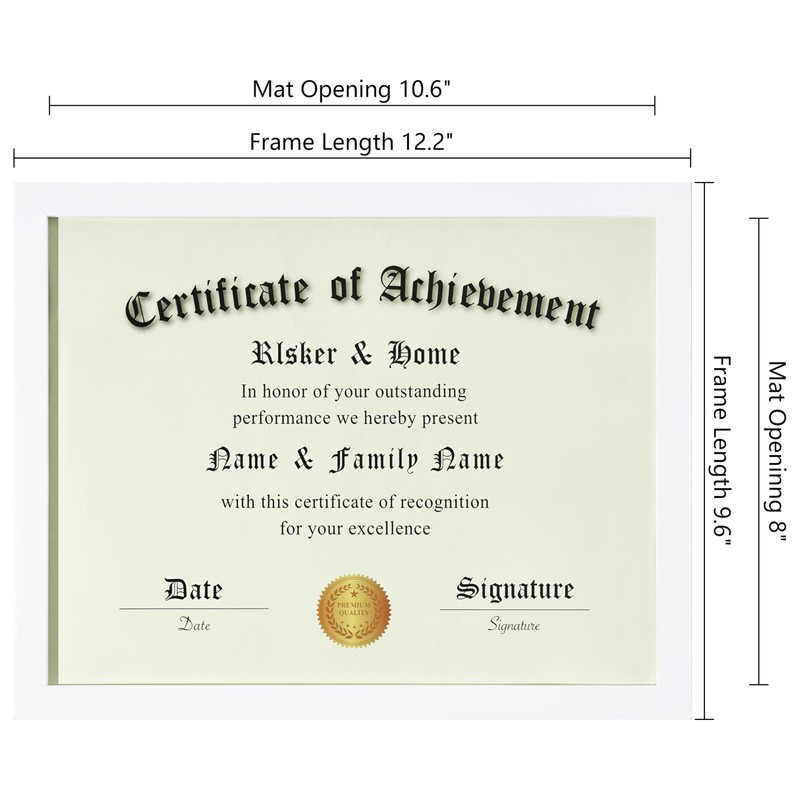 ELSKER&HOME 8.5x11 Picture Frame-Certificate Document Frame 6Pack,White Award frame with