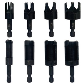 Wood Plug Cutter 8 Pcs, Plug Cutters for Woodworking Dowel Cutter Carbon Steel Straight and Tapered Claw Drill Bit Set(1/4", 3/8", 1/2", 5/8")