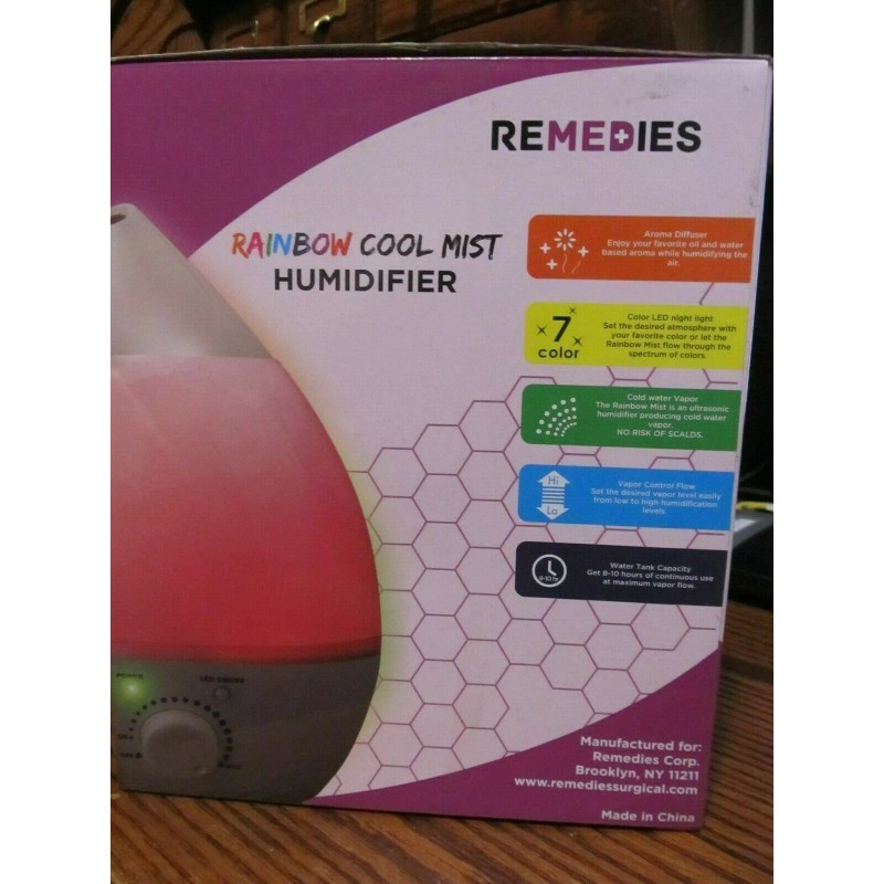 Rainbow Remedies Rainbow Cool Mist Color Changing Aromatherapy Diffuses Humidifier