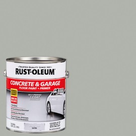 Rust-Oleum 225359-2PK Concrete & Garage Floor Paint and Primer, Gallon, Satin Armor Gray, 2 Pack