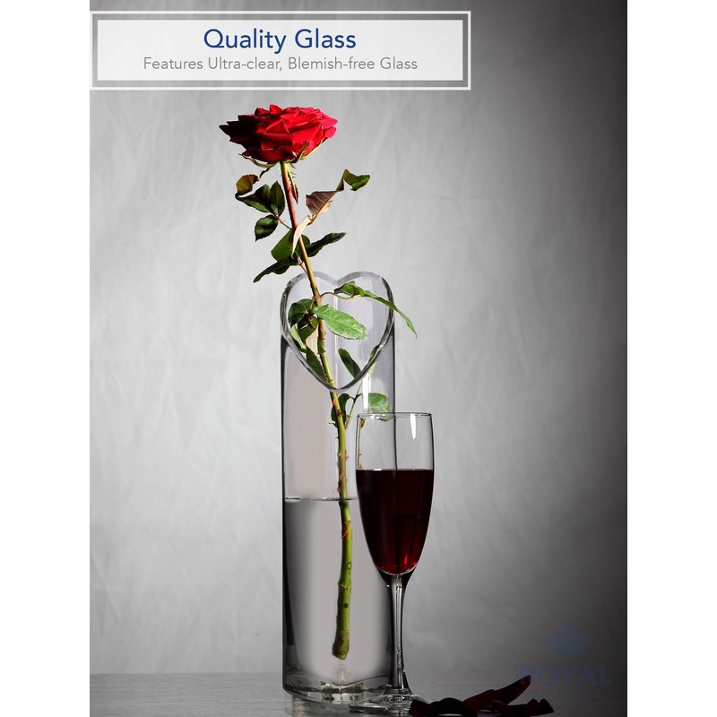 Royal Imports Flower Glass Vase Decorative Centerpiece for Home or