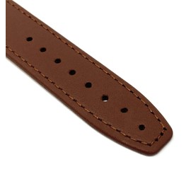 Bandini 12mm Womens Italian Leather Watch Strap Band - Light Brown with Stitching - Classic - Slim - Gold Buckle