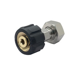 Fitvell M22 15mm Female x 3/4" GHT Female Stainless Steel Garden Hose Adapter for Pressure Washer Gun