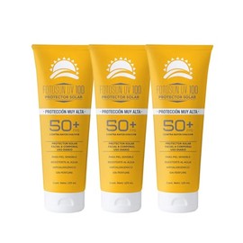 FOTOSUN UV Protector Solar FPS 50+ en Gel 125 ml, facial y corporal, UVA y UVB, para todo tipo de piel, uso diario, 3 pack adulto, bloqueador solar no graso