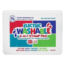 READY 2 LEARN Jumbo 4-in-1 Washable Stamp Pad - Electric - Non-Toxic - Fade Resistant - Decorate Scrapbooks, Posters and Cards