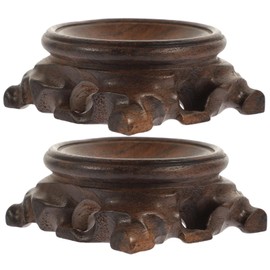 Ciieeo 2pcs Crystal Ball Wooden Stand Balls Round Adorn Holder Sphere Holder Large Bauble Stand Globe Solar