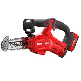 CRAFTSMAN V20 Cordless Pruning Saw, 6" Chain, Small Chainsaw with Battery and Charger Included (CMCCS320D1) (Renewed)