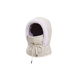 Unisex Winter Padded Hooded Balaclava Hat Neck Warmer All-in-One Padded Hooded Neck Warmer (Black)