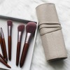 JetWave Cosmetic Brush Pouch, PU Leather, Large Capacity, Makeup Pouch,
