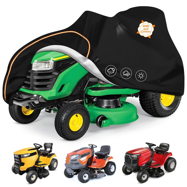 Riding Lawn Mower Cover for 42-54", Universal Fit 420D Oxford