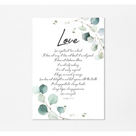 1 Corinthians 13 Wall Art, Bible Verse Print, Scripture Gift Idea, Christian Home Decor, UNFRAMED A4, Crafty Cow Design