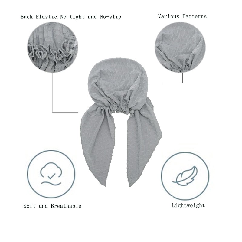 ZLYC Women's Chemo Turban Hat, Pre-Tied Headscarf, Head Wraps, Lightweight