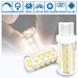 Ziomitus G9 Led Bulbs Dimmable 4W 4000k Natural White,Replace G9 40W 35W Halogen, AC120V Bi-pin G9 T4 Neutral LED Bulbs for Chandelier Wall Pendant Ceiling Lamps(10Pack)