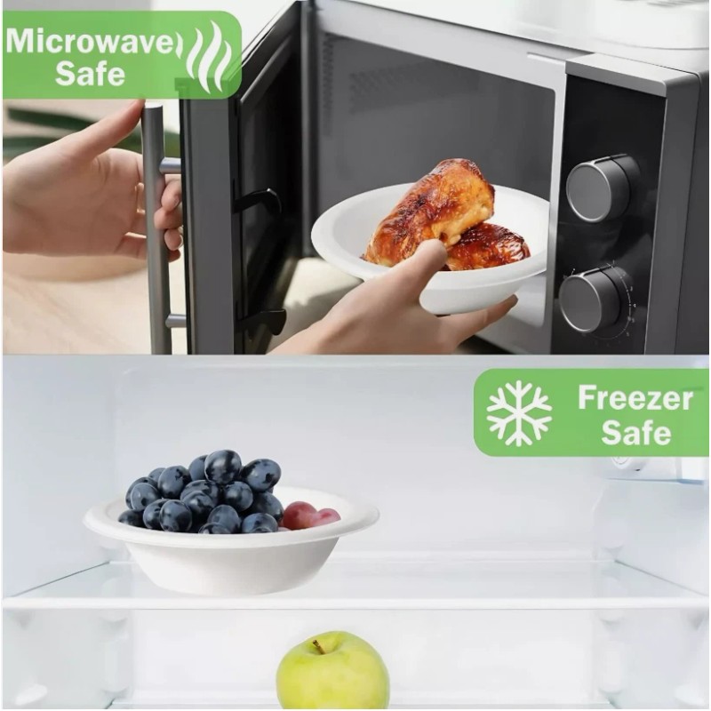 FPN Disposable Bowls 100% Round Compostable Microwave Safe Soup Bowls