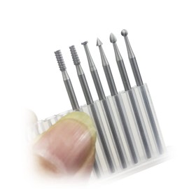 Luo ke 6 Pcs 3/32 Inch Shank Tungsten Steel Engraving Router Bits, Olive Amber Carving Drill Bits for Rotary Tools Includes Dremel (2.3mm Carving bits)