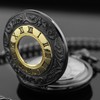 Tiong Men's Unique Black and Gold Color Quartz Pocket Watch