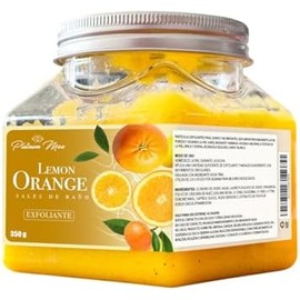 Platinummax Sales de Baño Exfoliante Corporal con Limón y Naranja, Frasco 350g, Exfoliante Natural para Cuidado de la