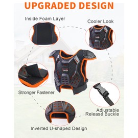 Kids Dirt Bike Gear - StarknightMT Youth Motorcycle Riding Protective Gear ATV Chest Protector Motocross Armor Suit for Boys Girls Mountain Biking Cycling, Orange