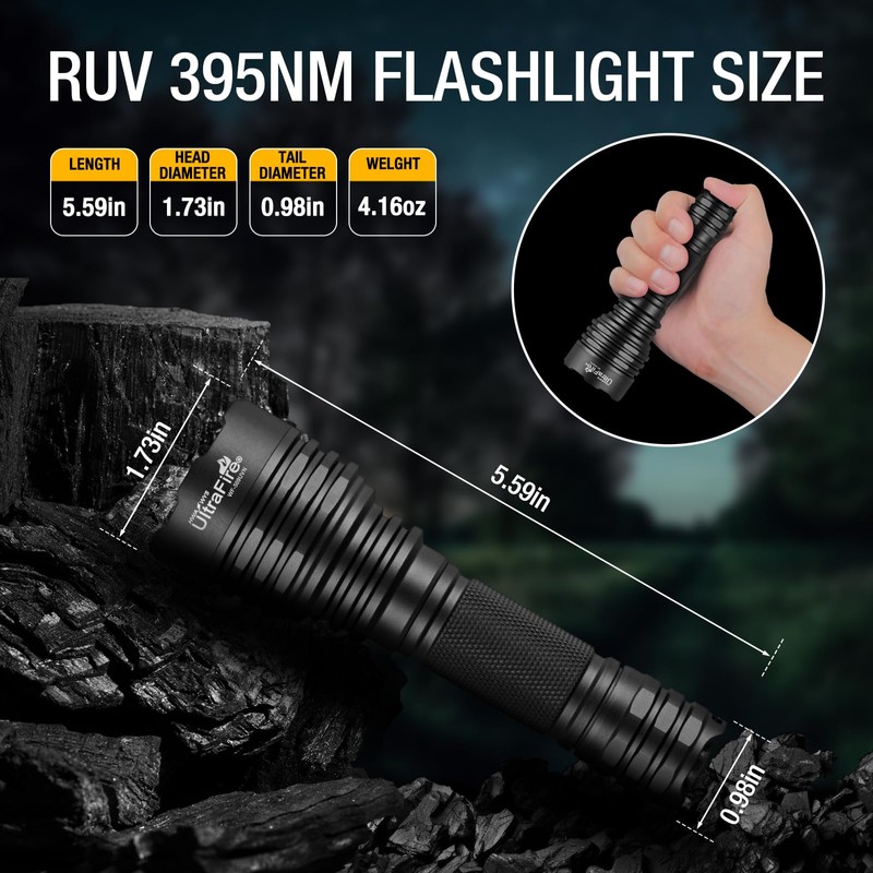 ULTRAFIRE 395nm Black Light UV Flashlight 10W Super Power LED
