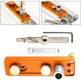 Aluminium Profile Drill Guide Kit, Handheld Drill Manual Drill Jig with M6 Counterunk Drill, Single Access Hole Drill Jig Hole Punch Locator for 20 30 40 Series
