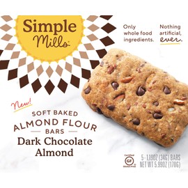 Simple Mills Soft Baked Almond Flour Bars Dark Chocolate Almond, 6 Lb