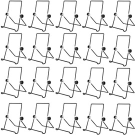 PINGEUI 20 Pack 7" x 5.3" Adjustable Iron Display Stand, Adjustable Wire Display Stand, Foldable Tablet Display Stand Holder for Tablet, Books, Photos, Plates, Cookbooks