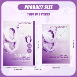 YSHIGUING No.9 Sheet Mask - NAD+ Lifting Face Mask for Wrinkles, Double Chin & Jawline | Collagen & Peptides Infused | Skin Firming Mask with Lift Band | 4 Sheets