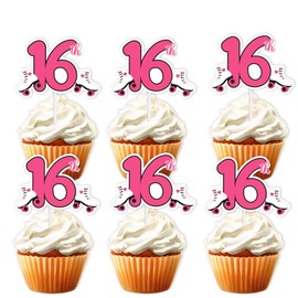 S-PinkL-16 Ice Cream Fruit Dessert Cupcake Topper Colorful Glitter Happy Birthday Sensory Pop Game Theme Decor Supplies Baby Shower Boys Girls Birthday Party Decorations