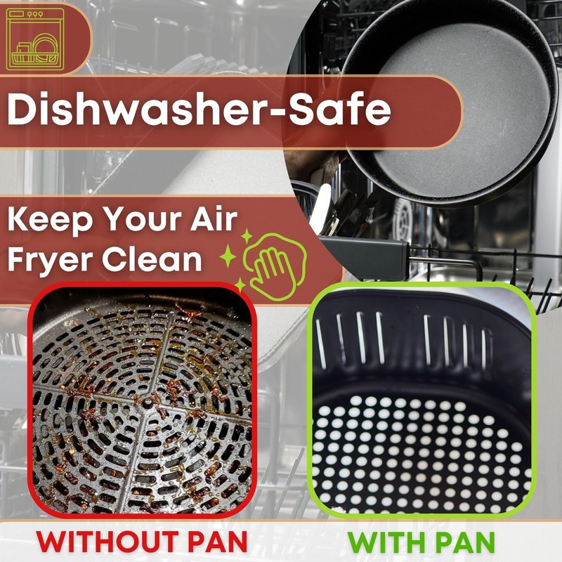 NAMAI - Air Fryer Liners Round 20 CM, Non-Stick Aluminium,