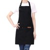 Watwass Cotton Canvas Aprons Black for Stylist Bartender Gardener Waitress