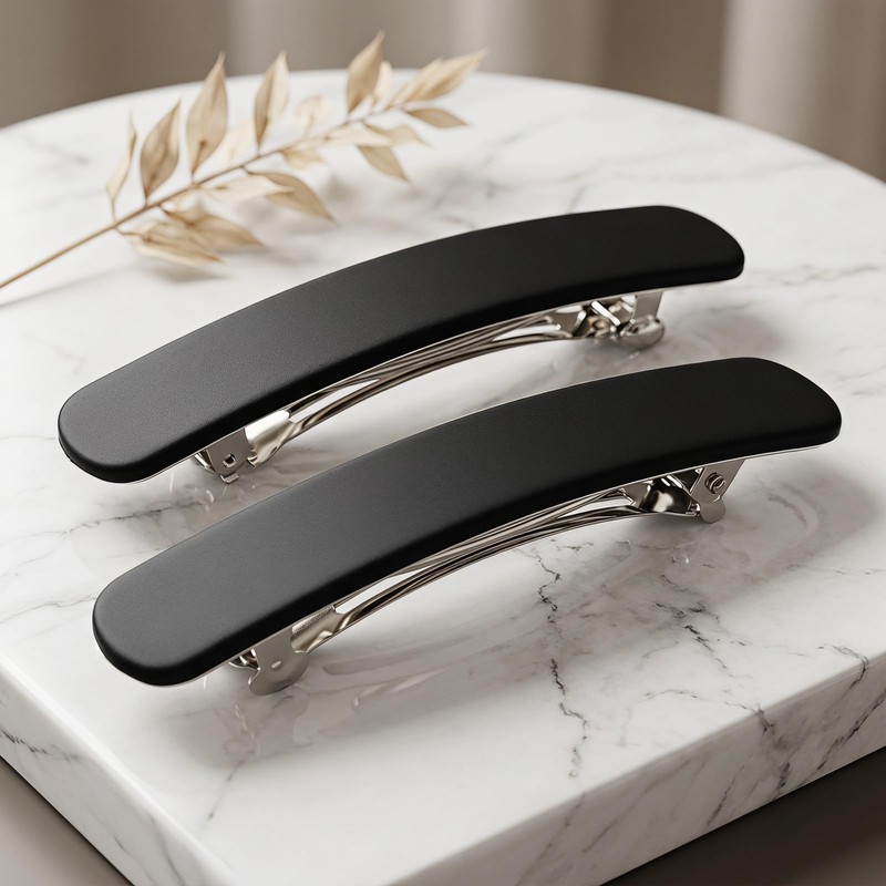 2PCS Matte Black Hair Clips Women