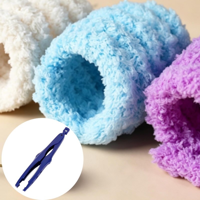 Chunky Yarn Fluffer Tool, Serrated Jaws Lockable Knitting Tool