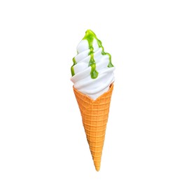 Artificial Ice Cream Scoops Realistic Simulation Imitation Fake Food Desserts Model Replica Fake Ice Cream Balls Photography Prop for Home Shops Staging Display (Plastic ice Cream with Green Sauce)