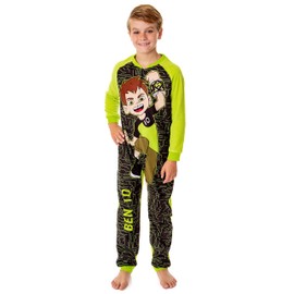 INTIMO Ben 10 Boys' Cartoon Omnitrix Character Union Suit Footless Sleep Pajama (10/12) Multicolored