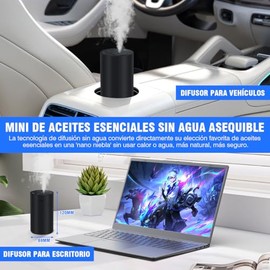 TRIXTER Difusor de Aromas para Carros, Mini Difusor de Esenciales sin Agua Recargable Inteligente, Temporizador de 123H, Ambientador Difusores de...  
