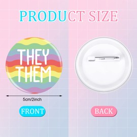 Pronoun Badges Pins Gender Identity Pins They/them,she/her, He/him Pronoun Pin Buttons, Multiple Colors(20 Pieces)