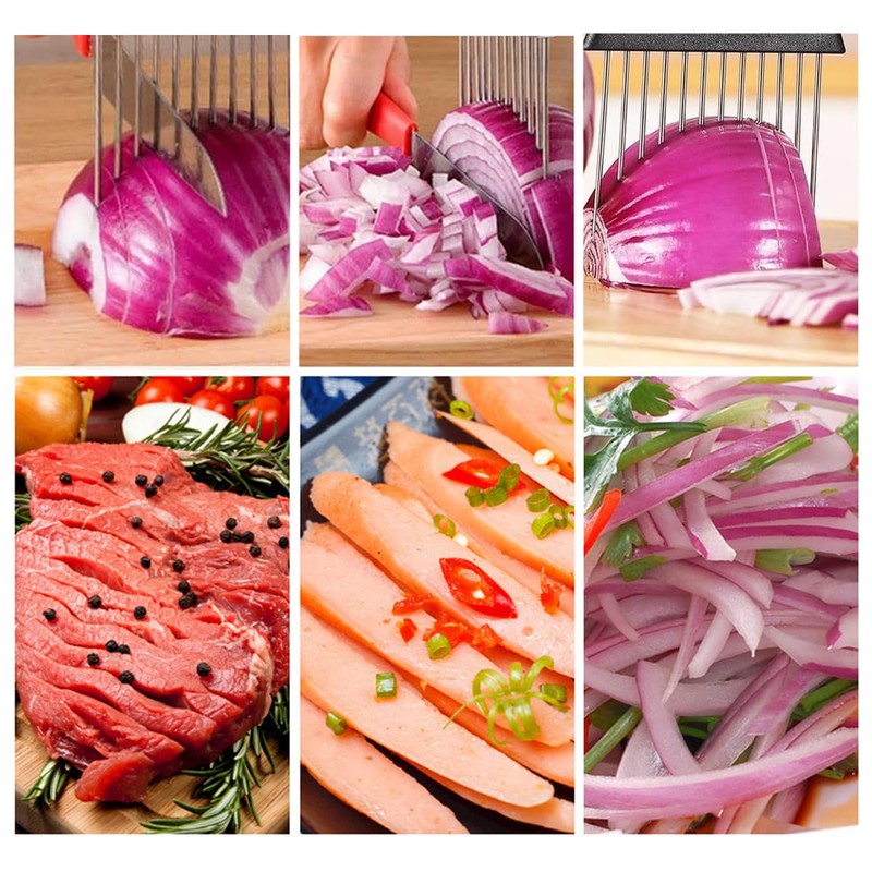 New Onion Slice Holder Stainless Steel Onion Holder for Slicing,