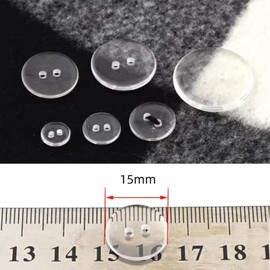 15MM Round Clear Button,150PCS Round Resin Buttons Sewing Buttons,2 Holes Buttons for Clothes Sewing DIY Craft Projects